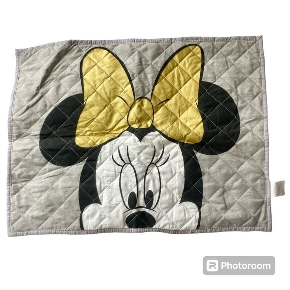 Vintage Disney Minnie Mouse Quilted Pillow Case Standard Size 20" X 26" Gray - Picture 10 of 11